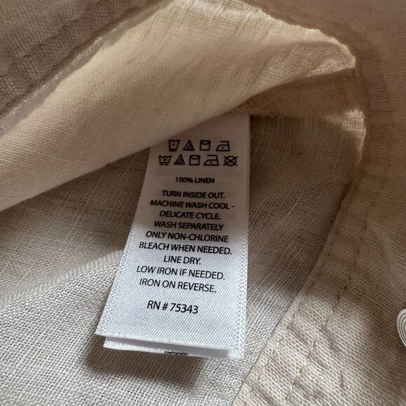 JNY ivory 100% linen lightweight trucker jacket women’s S neutral minimalist - Picture 6 of 6